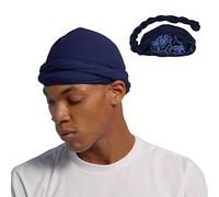 Halo Turban Durag for Men Quick Dry Sports Bandana Cycling Skull Cap Vintage Silky Satin Durag Head Wrap Summer Under-Helmet Cycling Headscarf for Outdoor Sports Jogging Climbing Skiing Beanies Cap