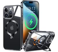 HaloArt 360° Rotating Magnetic Stand Cover for iPhone 14 Pro [Stable CD Ring Holder for MagSafe] [No.1 Magnetic Power & Military Protection] Slim Shockproof Protective Case, Black