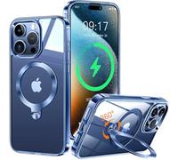 HaloArt 360° Rotating Magnetic Stand Cover for iPhone 15 Pro Max [Stable CD Ring Holder for MagSafe] [No.1 Magnetic Power & Military Protection] Slim Shockproof Protective Case, Blue