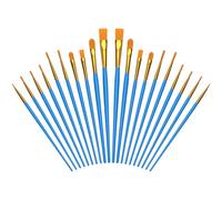 Halobios 20 Pcs Paint Brushes Set, 10 sizes Nylon Hair Brushes suitable for Acrylic, Oil, Watercolor, Rock Painting, Body Face Nail Art, Drawing and Art Supplies for Kids and Adults.