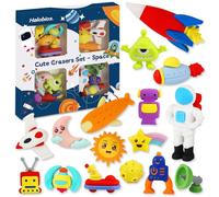 Halobios Erasers Set for Kids, Space Astronaut Pencil Eraser Bulk for Kids, Take Apart Puzzle Erasers for Classroom Prizes, Game Reward, Egg Fillers, Back to School Gift for Boys and Girls Desk Pet
