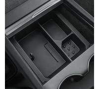 HALOBLK Center Console Organizer Tray, Two-Tier Removable Design Compatible with 2025 Tesla Model Y (Juniper) and 2025 2024 Model 3 Highland