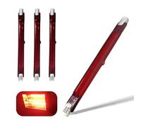 Halogen Bulb R7S 118m Dimmable, 500W R7S Halogen Tube 500lm, 220V Red Quartz Heat Lamp, J-Type Linear Double-Ended Push Fit Infrared Light Bulbs, 360° Beam Angle Floodlight for U3 Heater, 4 Packs
