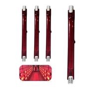 Halogen Bulb R7S 118mm 300W Dimmable, 220V R7S Red Quartz Heat Lamp, J-Type Linear Double-Ended Push Fit Infrared Halogen Light Bulbs 300lm, 360° Beam Angle Floodlight for U3 Heater, 4 Pack
