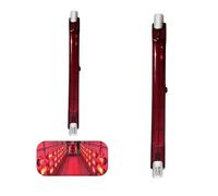 Halogen Bulb R7S 118mm 500W Dimmable, 220V R7S Red Quartz Heat Lamp, J-Type Linear Double-Ended Push Fit Infrared Halogen Light Bulbs 500lm, 360° Beam Angle Floodlight for U3 Heater, 2 Pack