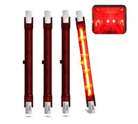 Halogen Bulb R7s Dimmable, 254mm 1300W R7s Infrared Bulbs for U3 Heater, Red Quartz Heating Light Tube 1300lm, R7s Halogen Heater 360° Beam Angle,254mm,1300W 4 Packs