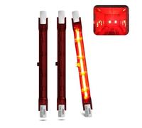 Halogen Bulb R7s Dimmable, 254mm 1300W R7s Infrared Bulbs for U3 Heater, Red Quartz Heating Light Tube 1300lm, R7s Halogen Heater 360° Beam Angle,254mm,1000W 3 Packs