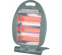 STAYWARM 800w 2 Bar Quartz Heater with 2 Heat Settings / Safety Tip-over Switch / Wide Angle Heat Reflector / Carry Handle - F2102GR - Grey