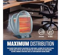 Halogen Heater 800W - Compact Oscillating Instant Heat with 2 Heating Bars & Carry Handle, Ideal for Winter Home, Office, Caravan & Garage