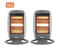 Halogen Heater Instant Heating Portable Quartz Heater 1200W Grey Pack of 2