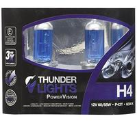 Halogen Lamp H4 6000 K - 5 Year Warranty-Xenon Headlight Bulb 12V 60 / 55 W P43T White Light 100% more light on the Road-Sporty Xenonlook