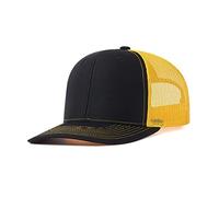HaloHorus Curved Snapback Trucker Hat for Men Women, Adjustable Mesh Athletics Baseball Cap for Running, Fishing, Workout, P6-black-gold, One Size