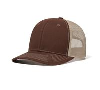 HaloHorus Curved Snapback Trucker Hat for Men Women, Adjustable Mesh Athletics Baseball Cap for Running, Hiking, Workout, C6-brown-khaki, One Size