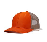 HaloHorus Curved Snapback Trucker Hat for Men Women, Adjustable Mesh Athletics Baseball Cap for Running, Hiking, Workout, C6 Orange-khaki, One Size