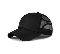 HaloHorus Curved Snapback Trucker Hat for Men Women, Adjustable Mesh Athletics Baseball Cap for Running, Fishing, Workout, Fqd Black, One Size