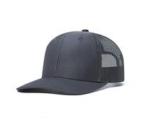 HaloHorus Curved Snapback Trucker Hat for Men Women, Adjustable Mesh Athletics Baseball Cap for Running, Hiking, Workout, C6-darkgrey, One Size