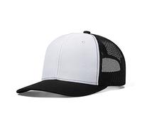 HaloHorus Curved Snapback Trucker Hat for Men Women, Adjustable Mesh Athletics Baseball Cap for Running, Fishing, Workout, C6-blackwhite-black, One Size