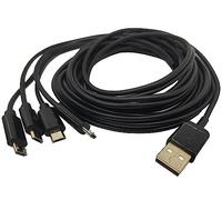Halokny 4 in 1 Multi Charging Cable - USB Type A to Four Micro USB Splitter Cable Data Sync & Charge (Black 5Ft)