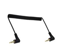 Halokny Coiled Stereo Audio Cable, 90 Degree Angle 3.5mm (1/8) Spring Audio Aux Extension Cable Traction1 to 6Ft for Home/Car Stereo,Phone,Headset and More (TRS M/M)