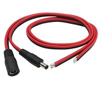 Halokny DC Power Pigtails Cable, 1 Pairs 14AWG DC5.5x2.1mm 12V 5A Male & Female Connectors Power Single Ended Extension Cable for CCTV Security Camera and Lighting Power Adapter 60cm/2Ft