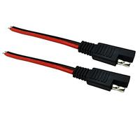 Halokny SAE Single Ended Extension Cable, 2 PCS 14AWG SAE Quick Disconnect Plug Cable for Automobile and Solar Panel(6inch/15cm)