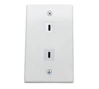 Halokny USB C Wall Outlet, 2 Port USB-C Wall Outlet, 2 USB Type C Keystone Jack Wall Plate Suitable for Charging, Display, Data transfer White(2 Port USB Type C)