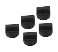 HaloModora 5 Pack Gas Hob Control Knobs, 50mm Diameter Replacement with 8mm Insert, Plastic Long Lasting Stove and BBQ Grill Accessories in Red or Black(Black)