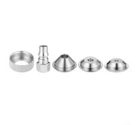 HaloModora 5 PCS Stainless Steel Texture Sprayer Orifice Tip Set, 3/16 1/4 5/16 Inch Nozzle Kit with Threaded Collar and Air Inlet, Designed for Hopper Wall Ceiling Stucco and Orange Peel Projects