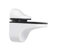 HaloModora Adjustable Glass Shelf Brackets Set of 4 Wall Mounted Support Clamp for 3-22mm Thick Glass Polished Chrome Metal Zinc Alloy(white)