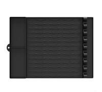 HaloModora BBQ Silicone Grill Mat for Weber with Six Slots for Utensils and Three Sections for Seasonings, Heat Resistant Protecting Countertops (black)