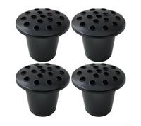 HaloModora Black Plastic Flower Pots with Lids for Grave Decorations, Cemetery Vase Holders for Floral Tributes, 2 or 4 Pack(4pcs)