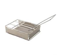 HaloModora Foldable Bread Toaster, Camping Grill Stainless Steel Mesh Toasting Rack With Long Handle For Outdoor Picnic Hiking Kitchen Cooking