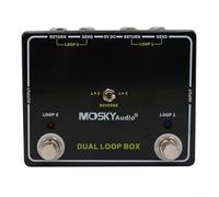 HaloModora Guitar Effects Loop Switcher Pedal Dual Reverse Loop Box with AB Footswitch for Effects and Amp Switching, Includes Tuner Output and Adjustable Current Supply Compatibility