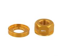 HaloModora M9x1.0 Aluminum Hub Nuts 2 Pieces for Folding Bikes Fixed Gear Bikes and Standard Axle Based Bicycle Systems (Golden)