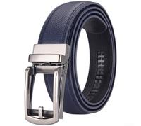 HaloModora Men's PU Leather Ratchet Belt Automatic Buckle Trim to Fit | Automatic ratchet buckle, trim to fit design, soft PU leather, 35mm width, black and brown options