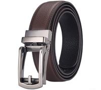 HaloModora Men's PU Leather Ratchet Belt Automatic Buckle Trim to Fit | Automatic ratchet buckle, trim to fit design, soft PU leather, 35mm width, black and brown options