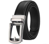 HaloModora Men's PU Leather Ratchet Belt Automatic Buckle Trim to Fit | Automatic ratchet buckle, trim to fit design, soft PU leather, 35mm width, black and brown options