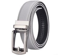 HaloModora Men's PU Leather Ratchet Belt Automatic Buckle Trim to Fit | Automatic ratchet buckle, trim to fit design, soft PU leather, 35mm width, black and brown options