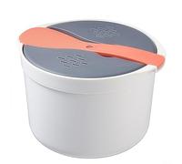 HaloModora Microwave Rice Cooker Steamer Portable Vegetable Pasta Steamer Pot with Strainer for Kitchen Dining Home Use(Orange)