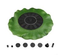 HaloModora Outdoor Solar Water Fountain Lotus Leaf Style for Garden Pool Bird Bath, Easy Install Eco Pump, 16cm Green