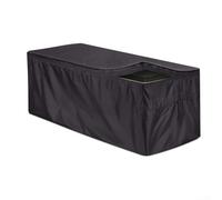 HaloModora Outdoor Storage Box Cover 210D Oxford Fabric Waterproof, Protector for Garden Trunk, with Adjustable Drawstring Black(M)