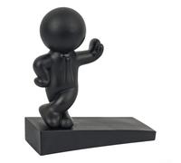 HaloModora Secure Decorative Door Stopper with Anti Slip Base, Suitable for Use with Light to Medium Weight Doors, Protects Floors and Pets (black)