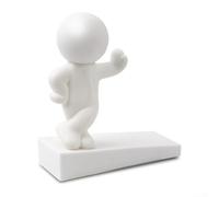 HaloModora Secure Decorative Door Stopper with Anti Slip Base, Suitable for Use with Light to Medium Weight Doors, Protects Floors and Pets (White)
