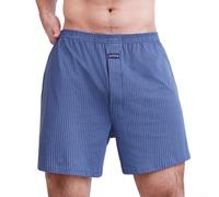 HaloModora Soft Cotton Poplin PJ Bottoms with Gentle Stretch for Men | Loose for relaxed for fit, striped pattern, soft cotton blend, mid waist design, ideal for sleeping