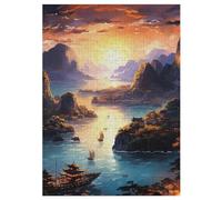 Halong Bay, Vietnam Wooden Jigsaw Puzzles for Adults 300 Piece Puzzle for Kids & Teens, Fun Educational Games for Family Game Night 42×30cm