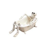 Halooween Garden Decorations Outdoor Home Ornaments Yoga Statues Set - Small Resin Sculpture Crafts Skeleton Characteristic Modeling Decoration Ornaments for The Living Garden Animal (White, 20x12cm)