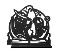 Halooween Pumpkin Ornament Halloween Wooden Table Decorations Indoor, Witch Halloween for Desk Table Fireplace Room Living Room Kitchen Bar Garden Sculptures (A, One Size)