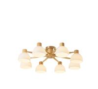 HALOPNCT Ceiling Lighting Fixtures Chandelier 3-Lights Ceiling Lamp with White Frosted Glass Modern Globe Semi Flush Mount Ceiling Lamp for Living Room(Warm Light A-8 Lights)