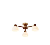 HALOPNCT Ceiling Lighting Fixtures Chandelier 3-Lights Ceiling Lamp with White Frosted Glass Modern Globe Semi Flush Mount Ceiling Lamp for Living Room(White Light B-3 Lights)