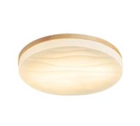HALOPNCT Modern LED Ceiling Light Round LED Chandelier Flush Mount Dimmable White Acrylic Shade Light Fitting Ceiling Circular Wood Base Ceiling Lamp For Bedroom Dining Room Aisle Foyer